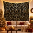 thumbnail image 3 of Golden Celestial Sunburst on Dark Charcoal Background, Mystical Fantasy for Steampunk Art Collectors, Ornate Wall Decor, Housewarming Gift, Tapestry Wall Hanging for Home Library and Office, 3 of 7