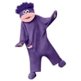 thumbnail image 3 of Funny Cartoon Monster Plush One-Piece Pajamas, Cozy Couple Matching Loungewear for Adults, Comfy Game Night Sleepwear with Hood and Comb, Halloween Oversized Fleece Onesie(Dark Purple,XL), 3 of 8