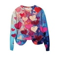 thumbnail image 1 of FMFYFH Chandails à Enfiler de la Saint-Valentin pour Femmes Grande Taille à Manches Longues Col Rond Chandails Décontractés T-Shirts Graphiques T-Shirts Basiques, 1 of 5