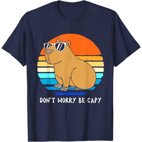 Retro Rodent Funny Capybara Dont Be Worry Be Capy Unisex T-Shirt for Men Women Kids Toddler