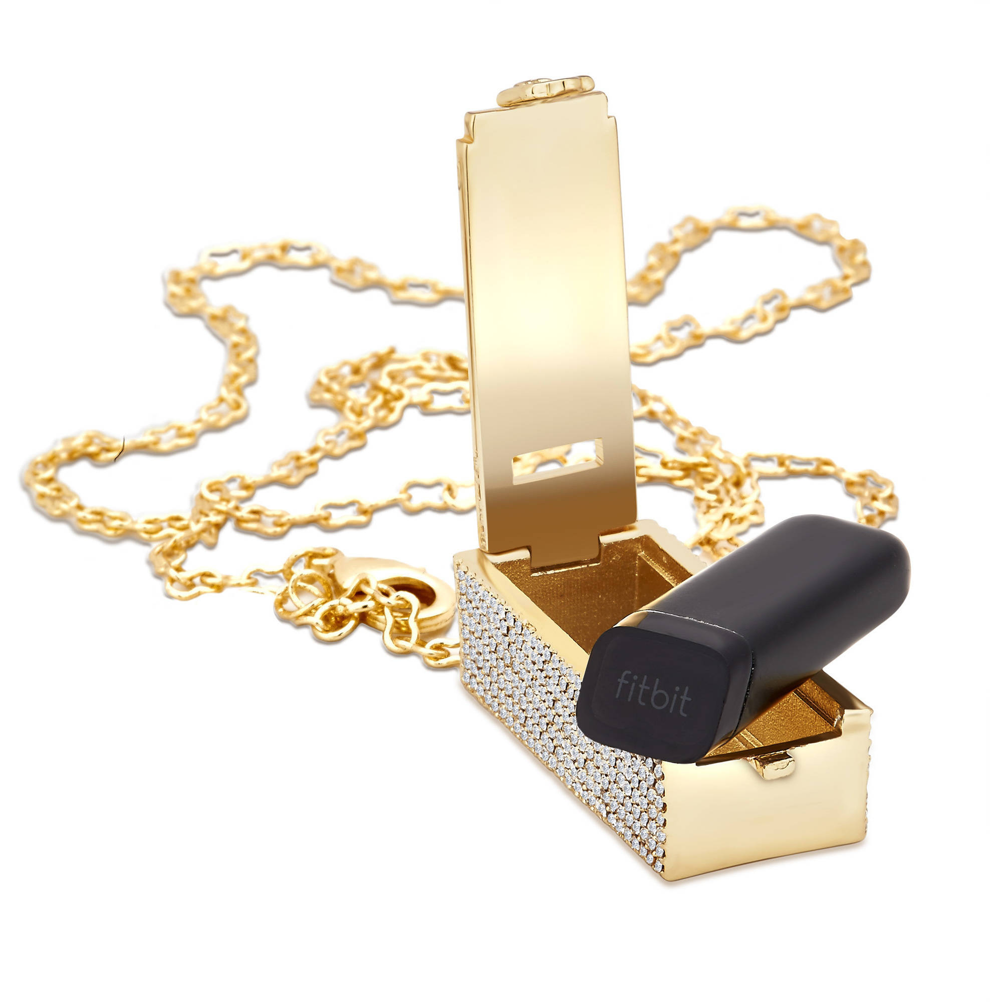 Yellow Ion-plated Pave Enhancer Pendant