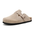 thumbnail image 1 of Sandalias Clogs & Mules de gamuza y piel con soporte en forma de arco, 1 of 7