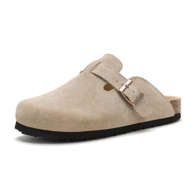 Sandalias Clogs & Mules de gamuza y piel con soporte en forma de arco