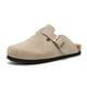 thumbnail image 1 of Sandalias Clogs & Mules de gamuza y piel con soporte en forma de arco, 1 of 7