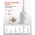 thumbnail image 4 of KFFKFF Plug-in Pendant Light Cord Kit, 16ft Extension Cords, 2-Pack E26 Lamp Socket Replacement, Durable and Reliable, Simple Installation, Hanging Light Kit with On/Off Switch and Socket Rings, 4 of 9