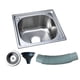 thumbnail image 3 of Fregadero de cocina utilitario de acero inoxidable de un solo seno, lavabo profundo con colador de desagüe y para lavar platos, adecuado para Estilo C, 3 of 8