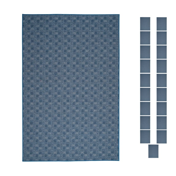 Furnish My Place Abstract Indoor/Outdoor Commercial Navy Color Rug, Pet-Friendly, Baby Nursery Mat, Home Décor Rug for Living Room, Playroom, Made in USA, 2' x 4' Rectangle - Set of 20