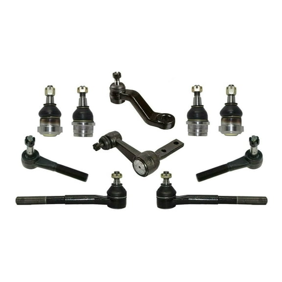 Upper Lower Ball Joints Idler Pitman Arms Tie Rod Linkages Suspension & Steering Kit 10 Pc Fits select: 1994-1999 DODGE RAM 1500