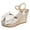 White, variant on Rokment Womens Bowknot Wedge Dressy Sandals Elegant Open Toe Ankle Strap Platform Chunky High Heels Summer Dress Shoes for Bride Wedding Business Office