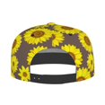 thumbnail image 5 of Flat Bill Trucker Hats for Women Men - yellow sunflowers brown print Adjustable Flat Baseball Cap Snapback Hats Dad Hats for Men, 5 of 7