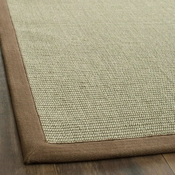 SAFAVIEH Natural Fiber Forrester Border Sisal Area Rug, Taupe/Light Brown, 6' x 9'