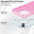 thumbnail image 2 of Petocase for iPhone 13/14/15 Case,Clear [Non Yellowing] [Compatible with MagSafe] Shockproof Protection Rugged Heavy Duty Cover Case for iPhone 13/14/15 6.1",Glitter Pink, 2 of 7