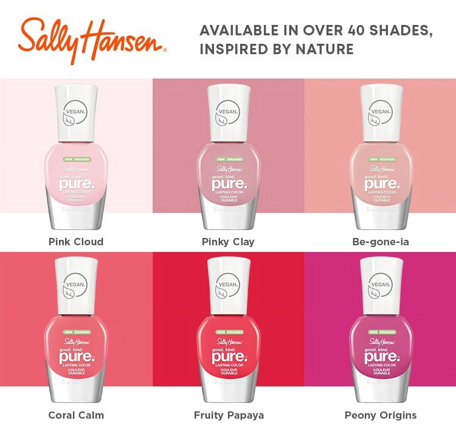 Sally Hansen Good.Kind.Pure. Vegan Nail Polish, Be-Gone-Ia, 10ml
