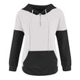 thumbnail image 5 of Scyoekwg Womens Fall Fashion 2025 Hoodies for Women Long Sleeve Casual Color Block Zipper Hooded Drawstring Sweatshirts Tops with Pockets #B01-Black M, 5 of 6