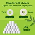 thumbnail image 4 of Bamboo Toilet Paper, Septic Safe Toilet Tissue, 24 Double Rolls, 320 Sheets Per Roll, Tree Free, Non Toxic, 2 Ply, Soft and Absorbent, Eco Friendly Dye-Free Paper, 4 of 8