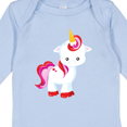 thumbnail image 4 of Inktastic Cute Little Unicorn With Red And Pink Mane, Hearts Girls Long Sleeve Baby Bodysuit, 4 of 5
