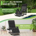 thumbnail image 3 of PNKKODW Oversized 29" XL Zero Gravity Chair w/Upgraded Lock and Wider Cup Holder,Removable Cushion&Headrest&Footrest, Camping Reclining Lawn Chair for Patio Outdoor Office,Black, 3 of 9