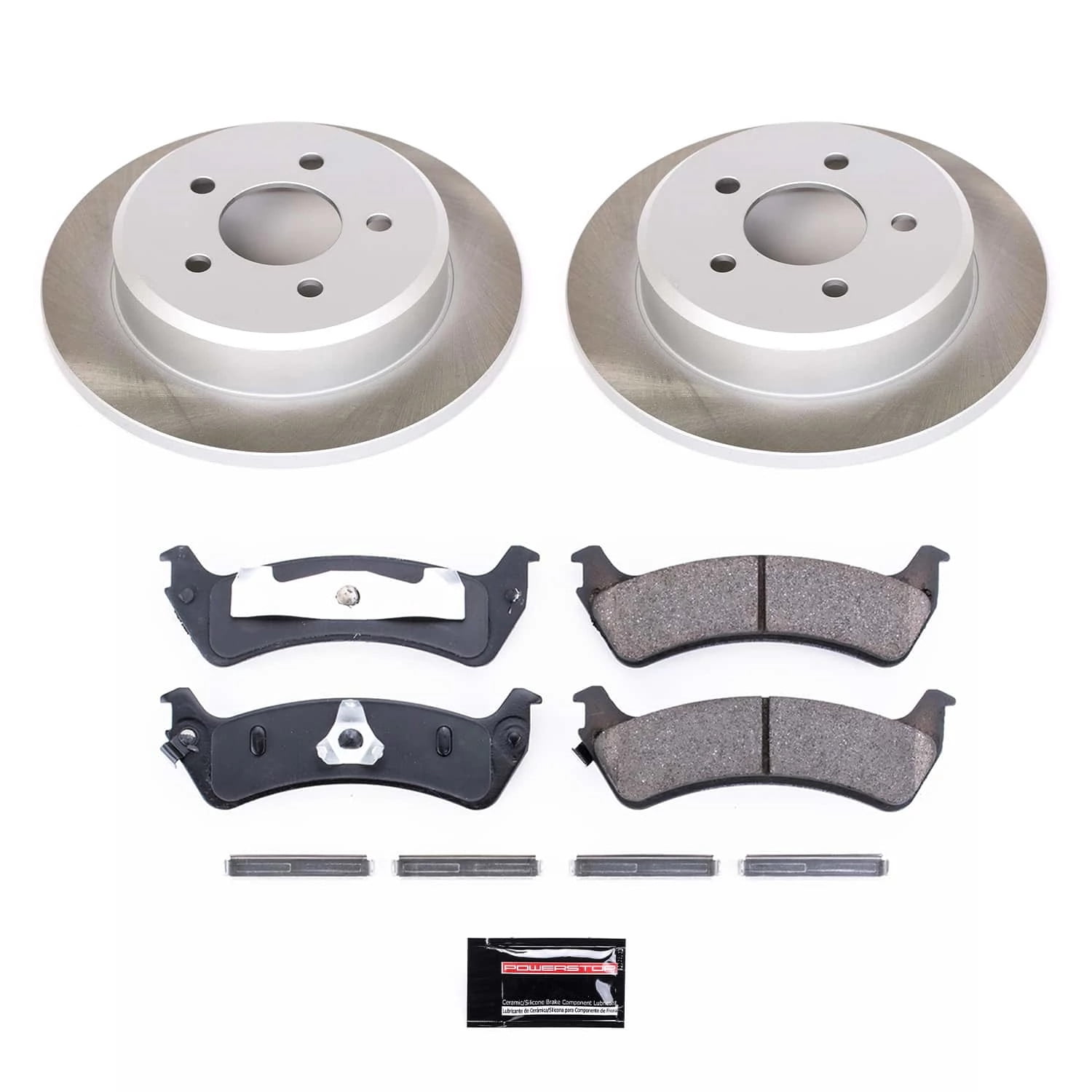 PowerStop Rear Semi-Coated Rotor and Low-Dust Ceramic Brake Pad Kit SC1858