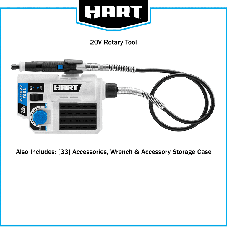 HART 20-Volt Cordless Rotary Tool with 33 Accessories Kit HART 20-Volt Cordless Rotary Tool with 33 Accessories Kit
