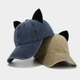 thumbnail image 4 of Subculture Casual Sport Hat Modern Baseball Hat Kitten Ears Adjustable Hat for Travel Fitness Workout, 4 of 9