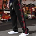 thumbnail image 2 of Zszcpp Work Pants Men Basic Style Ribbed Quilted Plaid Border Straight Outdoor Leisure Trousers Casual Trouser, 2 of 9