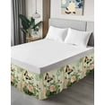 thumbnail image 4 of Butterfly Rose Bed Skirt California King Size 16" Drop Vintage Old Newspaper Ruffled Wrap Around Bed Skirts Adjustable Elastic Bedskirt Dust Ruffle for California King Size Bed, 4 of 7