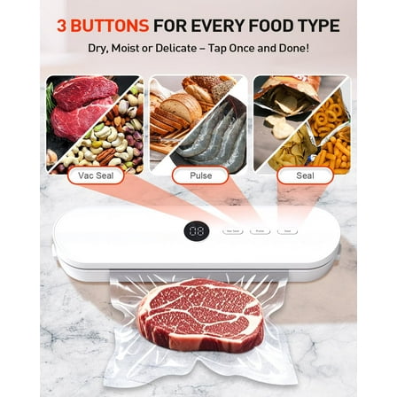 Food Vacuum Sealer , One-Touch  Automatic Food Saver with 15 Bags