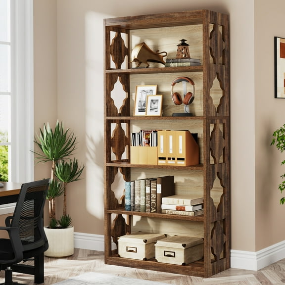 Tribesigns 6-Tier Bookcase, 70-Inch Tall Freestanding Bookshelf with Storage Shelves, Open Bookcase Wood Display Shelving Unit for Living Room Bedroom