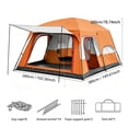 thumbnail image 3 of 8 Person Outdoor Family Camping Tents, 12' x 8' x 6', Easy Setup Waterproof Windproof Backpacking Tent with Divided Curtain, Lightweight Portable for Travel, Fishing, Hiking, Orange, 3 of 10
