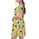 thumbnail image 2 of Disketp Blue White Striped Sunflower A para Vestido de Manga Corta para Mujeres, Vestidos de Verano para Mujeres, Casual y Holgado para la Playa, 2 of 6