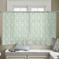 thumbnail image 4 of Teal Geometric Sheer Curtains 54 Inches Length 2 Panels Set, Window Sheer Curtains for Living Room/Bedroom, Art Contemporary Modern Abstract Light Filtering Rod Pocket Curtain 52'' x 54'' x 2, 4 of 7