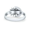thumbnail image 3 of Handmade Vintage Moon Phases Statement Trending Oxidized Band 925 Sterling Silver Size 4, 3 of 5