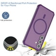 thumbnail image 4 of Designed for Magnetic Samsung Galaxy S25+ Case,[Compatible with MagSafe] [Military Grade Drop Protection] Slim Hybrid Rubber Translucent Matte Shockproof Anti-Fingerprint Phone Case,Darkpurple, 4 of 8