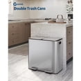 thumbnail image 5 of Goldensoil 2 x 10.6 Gallon Fingerprint Resistant Dual Compartment Stainless Steel Garbage Cans,Silver, 5 of 6