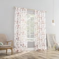 thumbnail image 4 of No. 918 Jocelyn Floral Print Crushed Voile Sheer Rod Pocket Curtain Panel, 51"W x 84"L, Coral, 4 of 7