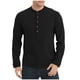 thumbnail image 2 of pstuiky camisetas de manga larga para hombre, Camisa informal de color liso con botones y cuello redondo y manga larga para hombre camisetas de hombre m, 2 of 6