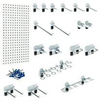 Triton Products LB18-1WH-Kit White 18 Gauge Steel Pegboard with 18-Piece LocHook Assortment