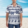 thumbnail image 4 of Balery Sea Underwater Turtles Print Men's Hawaiian Shirts Short Sleeve Beach Shirt Relaxed Fit Vacation Button Down Shirts-XX-Large, 4 of 9