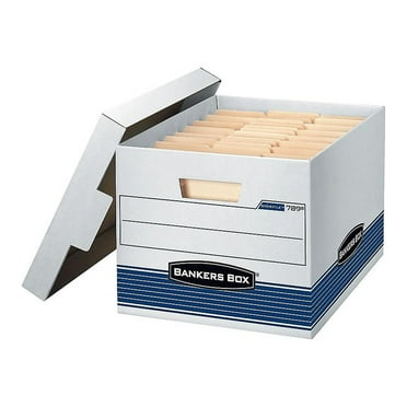 Bankers Box Stor/File Corrugated Boxes Letter/Legal Size White/Blue 806713