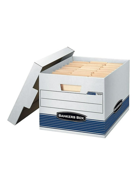 Bankers Box Stor/File Corrugated Boxes Letter/Legal Size White/Blue 806713