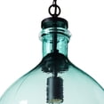 thumbnail image 2 of CASAMOTION Wavy Hammered Hand Blown Glass Pendant Light, Teal, 13", 2 of 7