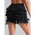 thumbnail image 2 of inlzdz Womens Tiered Ruffled Bloomers Culottes Bowknot Pumpkin Shorts Black M, 2 of 3