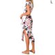 thumbnail image 1 of Vestido largo con estampado floral Vestido de fiesta dividido de cintura alta con cuello en V sexy, Blanco, L sidaley AP001373-03, 1 of 7