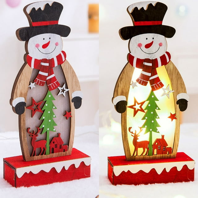 Xihbxyly Artículos Por Menos de 5 Dólares. Adornos Navideños, Adorning Luminosos, Madera Pintadoes y Brillantes, Decoración de Escaparates