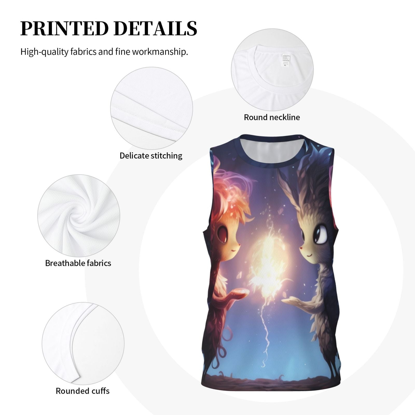 Xecao Dreamy Forest Elf print basketball shirt for both men and women, a unisex basketball jersey perfect for theme parties-Large