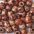 thumbnail image 2 of 100pcs Large Hole Printed Barrel Wooden Beads 16mm Mixed Jewelry Craft Making Loose Spacer Charm Wood Beads, 2 of 5
