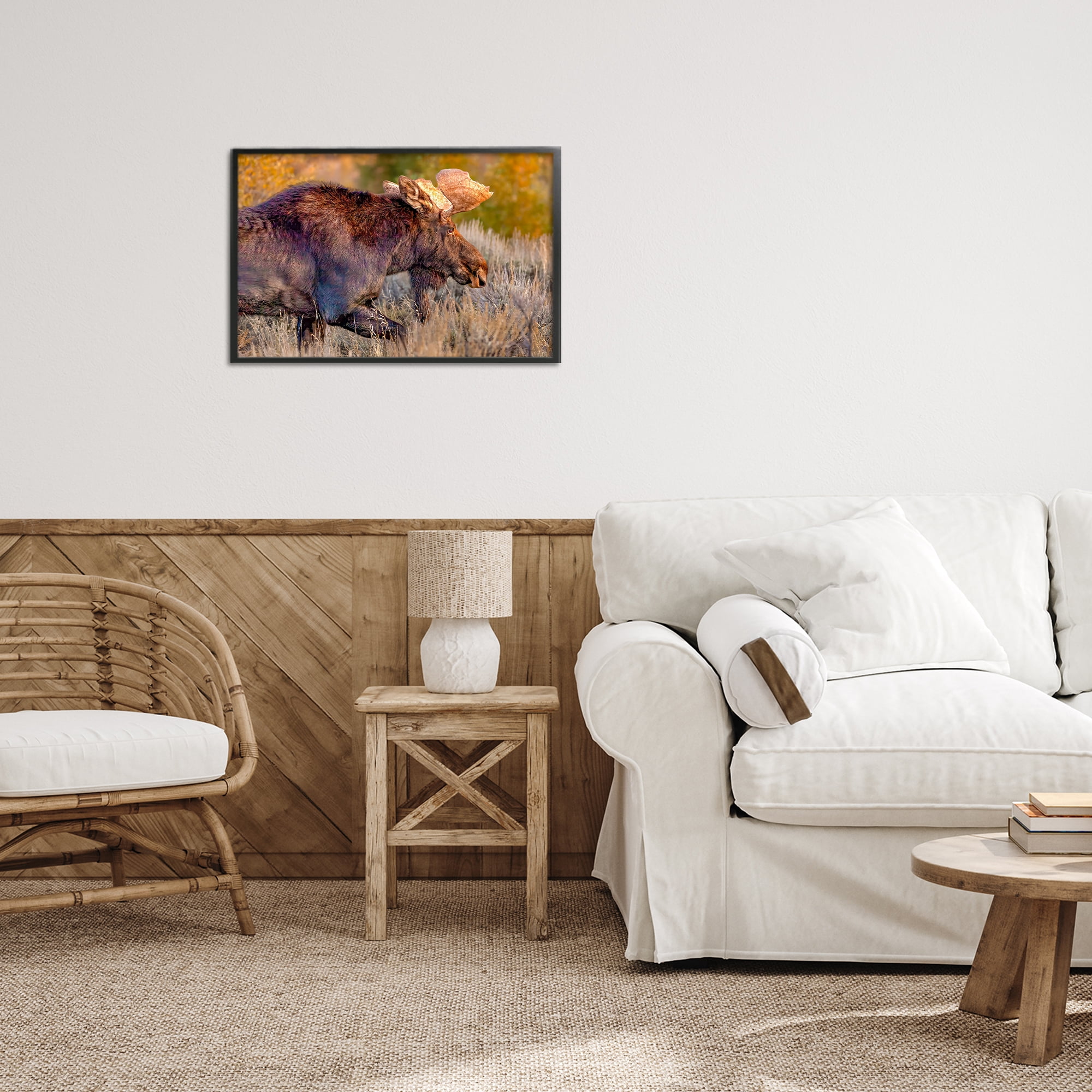 Stupell Industries Bull Moose At Dusk Black Framed Giclee Art, design by Shelley Carlisle