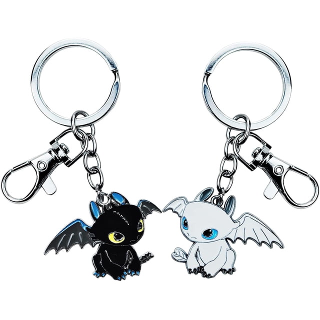 uds llaveros llavero pareja llavero amantes llavero dragón blanco y negro llavero bolso encanto Decoración JFHHH pequeña