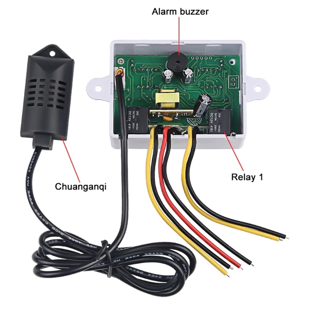 Dual Digital Temperature Humidity Controller Home Fridge Thermostat Humidistat Thermometer Hygrometer XK-W1099 AC110-220V