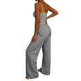 thumbnail image 4 of FNFYFH Women's 2 Piece Lounge Set Ribbed Tank Top and Wide Leg Sweatpants Tracksuit Comfy Matching Sets, 4 of 5